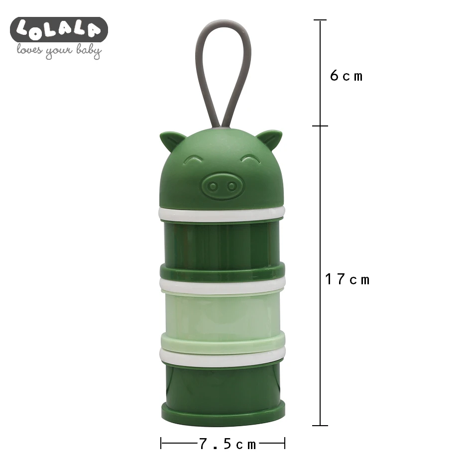 3-layer Portable Baby Food Storage Box Cartoon Pig Grain Milk Powder Heart-shaped Dinosaur Water Towel | Мать и ребенок