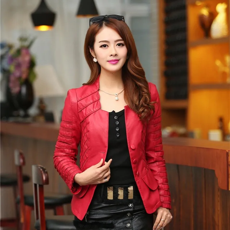2020 новая Корейская Весенняя осенняя куртка из искусственной кожи женская