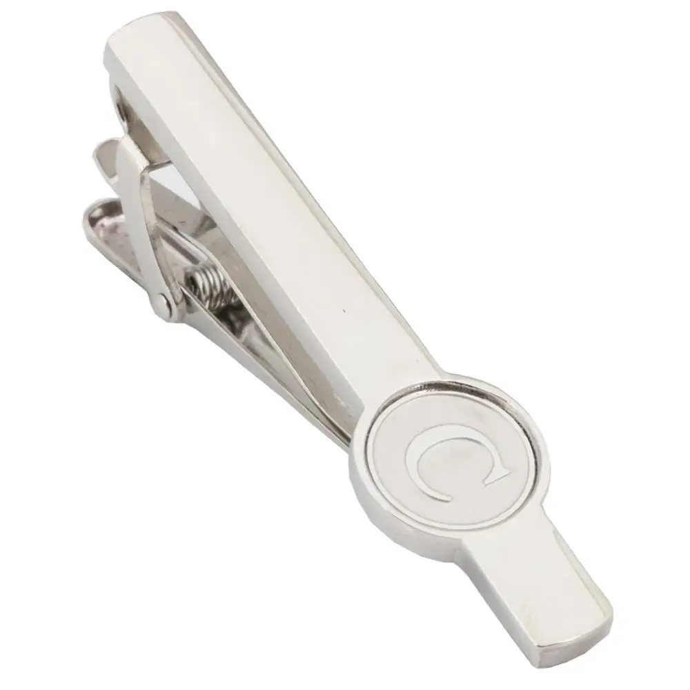 Модный Стильный серебряный зажим для галстука с одной буквой мужчин галстук