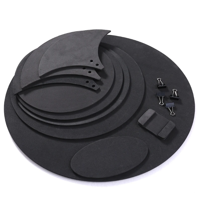 

10pcs Bass Snare Drum Sound Off Mute Silencer Drumming Rubber Practice Pad Set Professional
