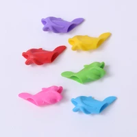 5pcslot dolphin fish writing posture corrector device to hold a pen correction silicone stationery child student writing tool