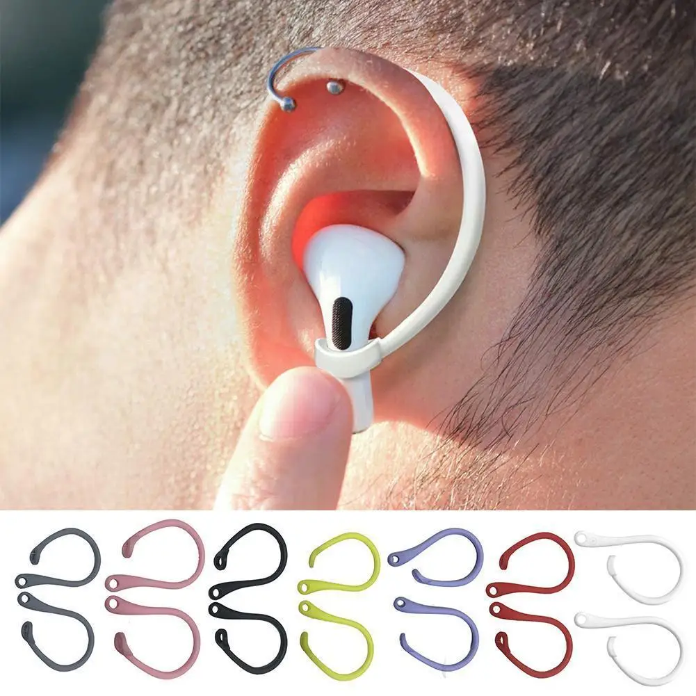 

Portable 1 Pair Silicone Ear Hooks Anti-lost Ear Hook Pro Ear Buckle Earphone Holders Secure 3 For Airpods Hooks Coat Fit J4F5