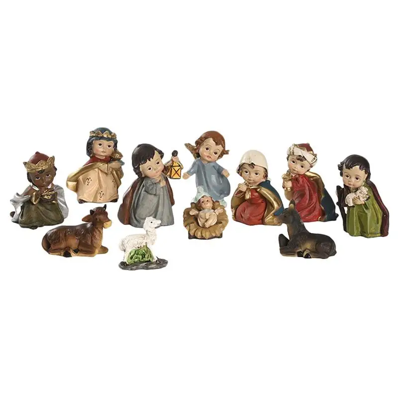 

1 Set of Resin Jesus Nativity Decors Catholic Religious Adornments Animal Figurines