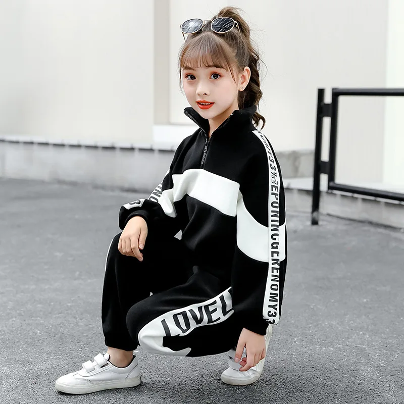 Girl Autumn Winter Sports Clothes Costume Outfit Suit Kids Tracksuit Clothing Set Kids Korean Sweater Tracks Teen Casual Sports