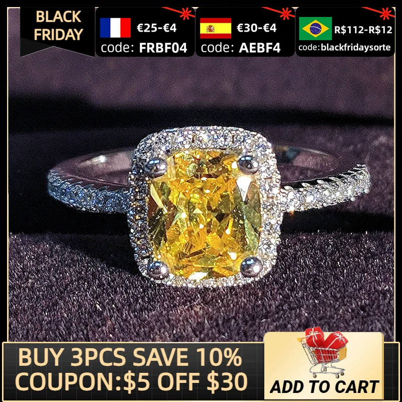 

925 sterling silver Original original solid real design rings two colors for women wedding engagement finger jewelry R466-yellow