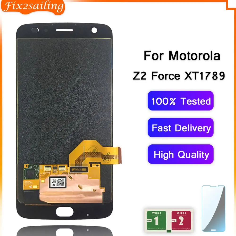ЖК дисплей для Motorola Moto Z2 Force сменный сенсорный экран с цифровым преобразователем