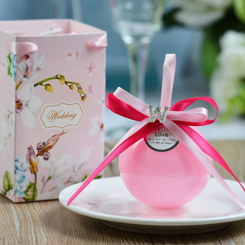

30pcs Creative candy box Round crystal ball favor boxes goodie bags gift box wedding favor box paper bags gifts party Supplies