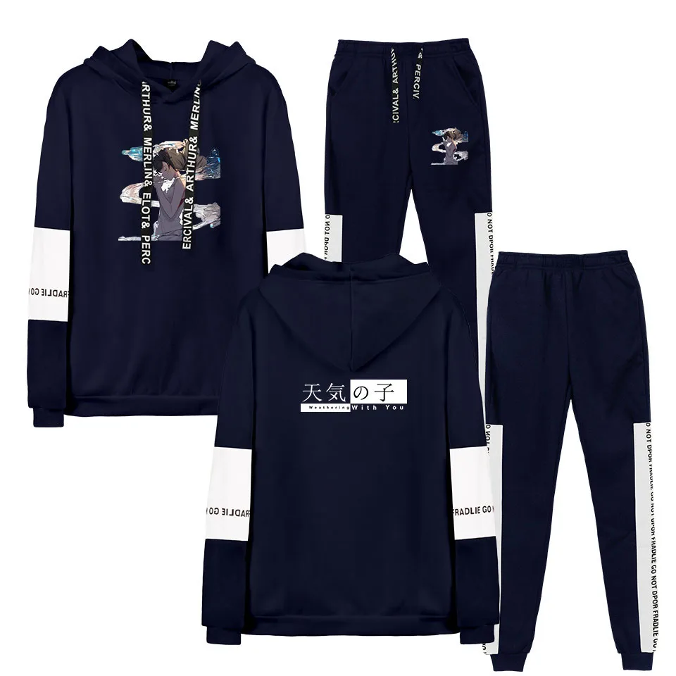 

New Printing Fashion Hoodie Suit Men's / Women's Sweatshirt + Sports Pants Hooded Pullover Autumn and Winter Hip Hop Full