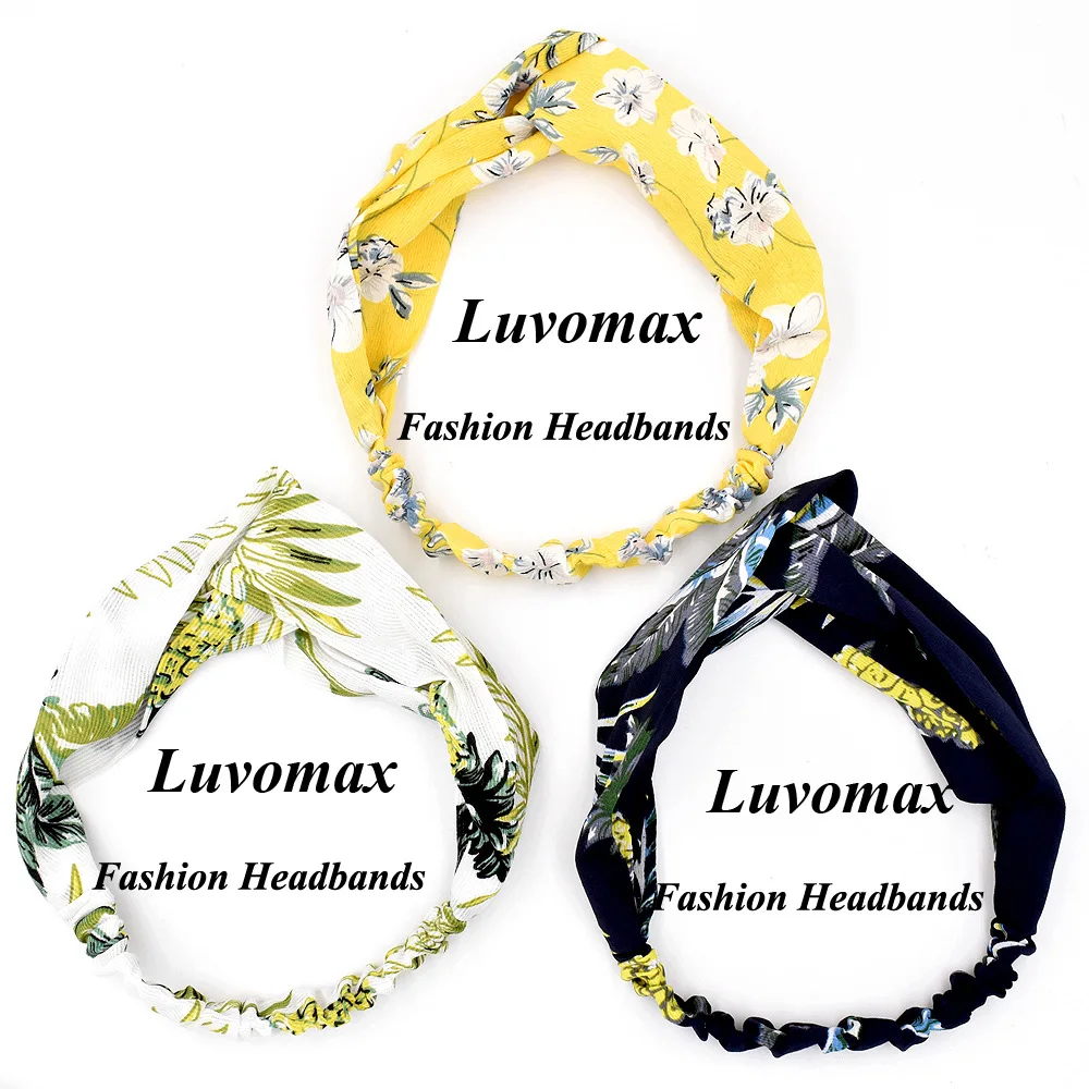 

QCOOLJLY Fashion Hair Accessories Bohemian Style Hair Bands Print Headbands Vintage Cross HeadBands