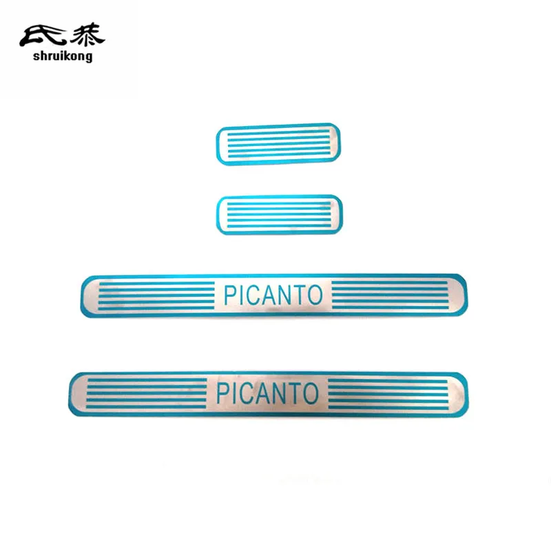 

4 шт./лот, материал из нержавеющей стали, автомобильная Накладка на порог, педаль, декоративная накладка для KIA PICANTO 2011-2015