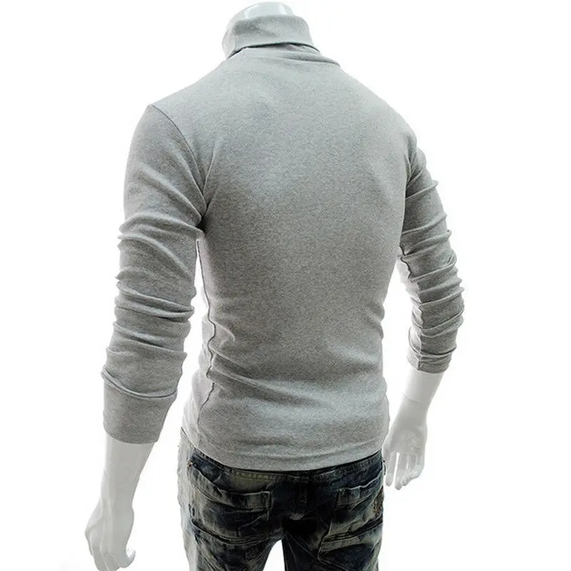 Мужские базовые Топы осень-зима с высоким воротом и длинными рукавами Slim Fit