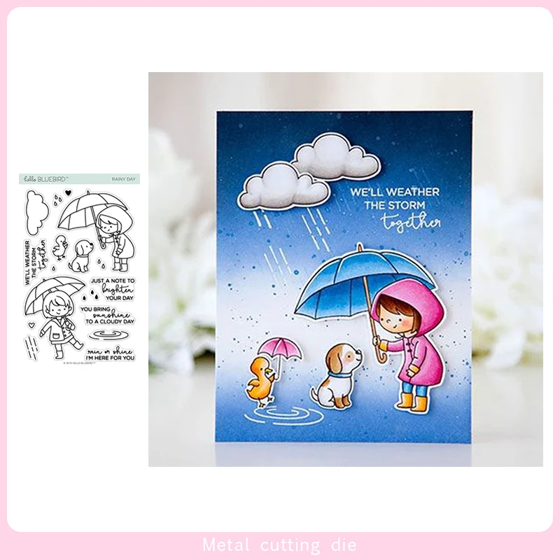 Штамп и Вырубные штампы в дождливый день для скрапбукинга фотоальбома