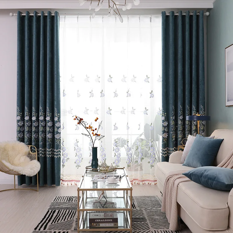 Новые шторы Chinelle вышитые занавески пасторальные свежие для гостиной спальни