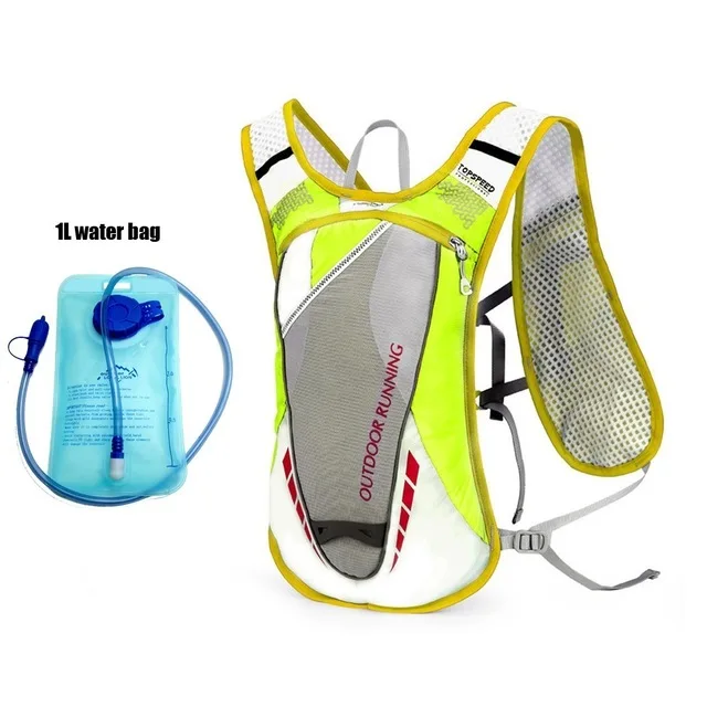 Green with water bag Дышащий гидратационный жилет для бега, легкий мужской женский спортивный рюкзак для бега, марафона, походный рюкзак для велоспорта - Цвет: Green with water bag
