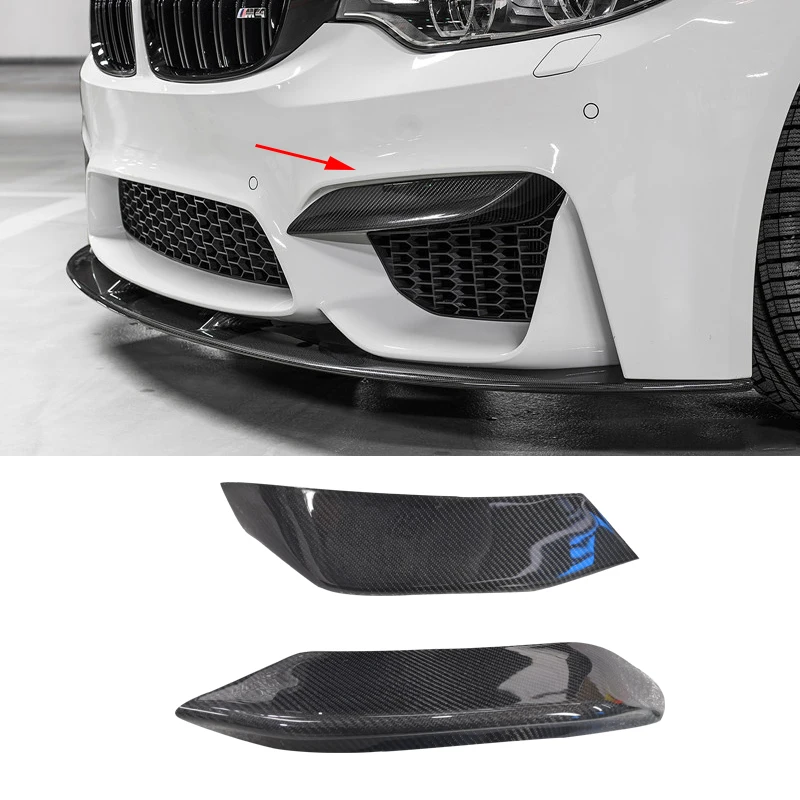 2 шт. диффузор для переднего бампера автомобиля из натурального углеродного