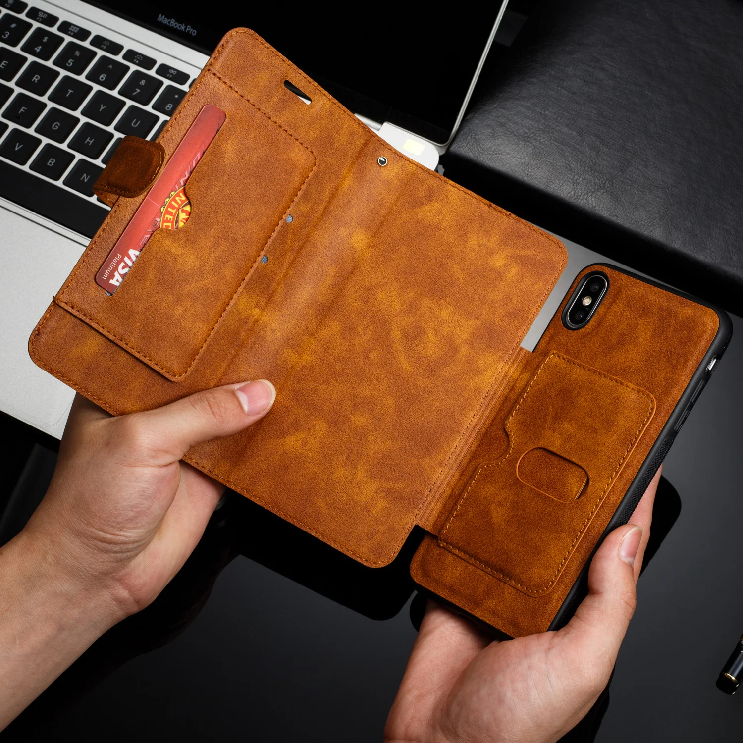 2 в 1 кожаный бумажник флип чехол для iphone XS MAX 7 8 plus кошелек Fundas X XR 6 6s Plus телефона| |