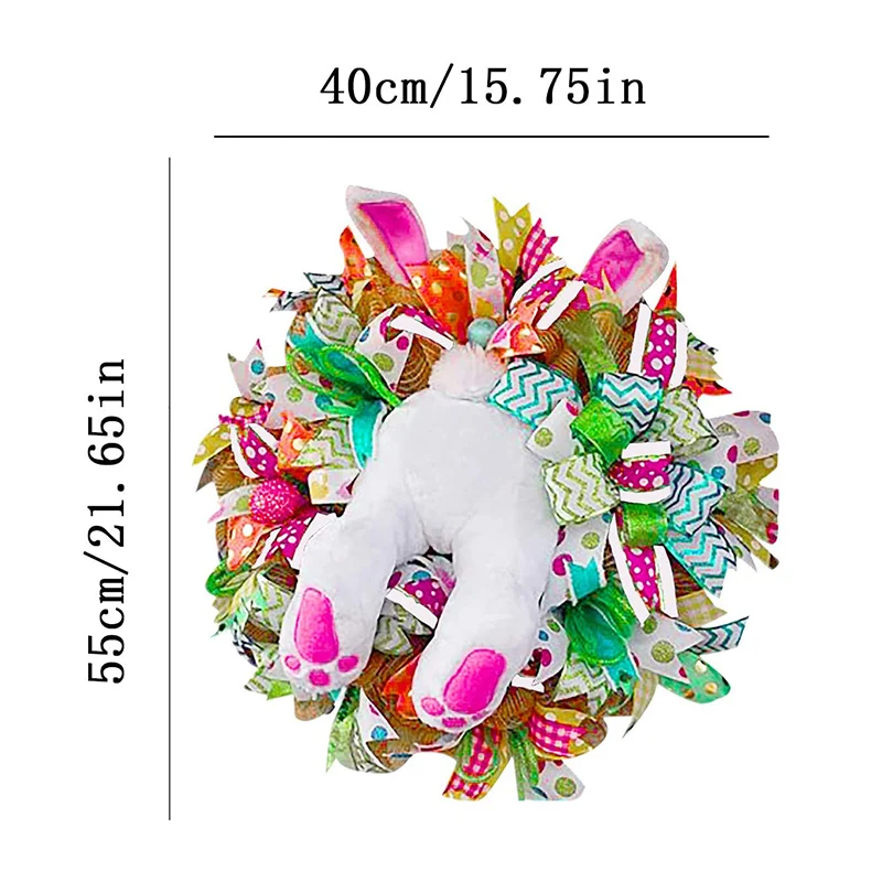 

Easter Rabbit Wreath Decor for Front Door Easter Thief Bunny Butt with Ears Rabbit Shape Garland Wall Decor Easter Decor QP2