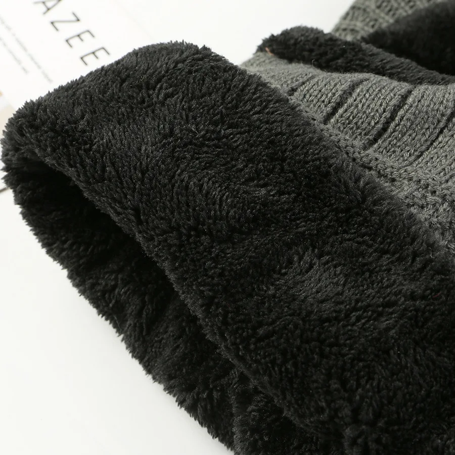 Вязаная шапка мужская зимняя велосипедные Шляпы шарф одна теплая наушники