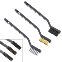 cleaning brush 3pcslot mini wire brush set nylon wire brush brass wire brush stainless steel wire brush for cleaning scrubbing