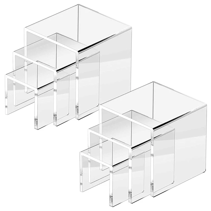 

Set of 6 3 4 5 Inch Showcase Acrylic Riser Cake Stand Home Wedding Candy Dessert Detachable Table Decoration Jewelry