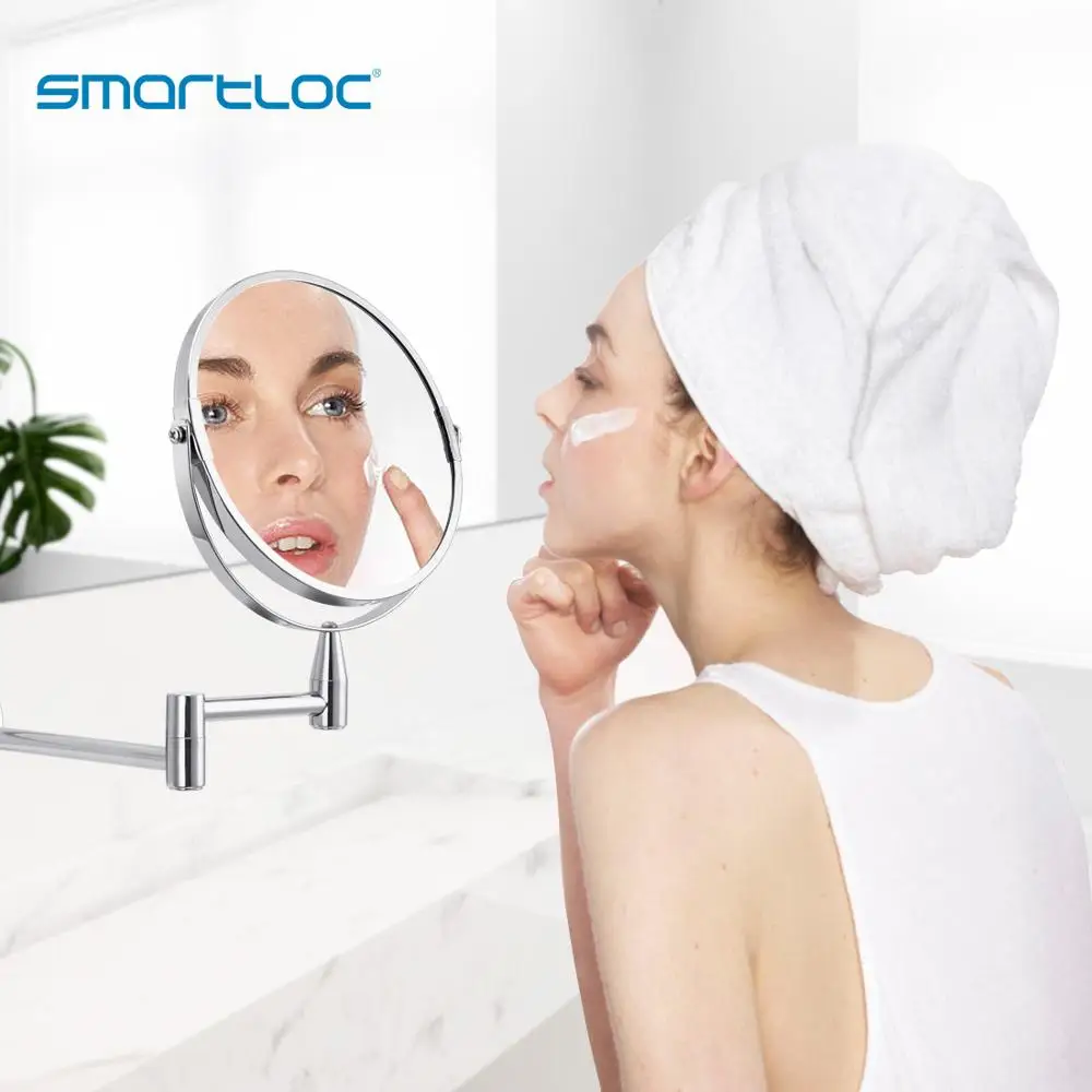 Smartloc 17 см 1X/5X Увеличительное Зеркало для ванной настенный макияж зеркало Двойной