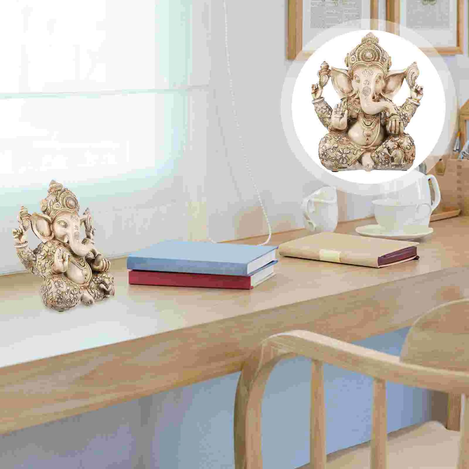 

Статуя слона в багажнике, статуя бога из смолы, художественное ремесло, настольное украшение для дома и офиса