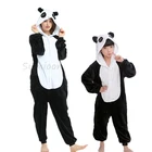 Пижама-кигуруми в виде панды, Детская Пижама-комбинезон в виде единорога для взрослых, комбинезон в виде животных, Детский костюм, зимний комбинезон в виде единорога для мальчиков и девочек