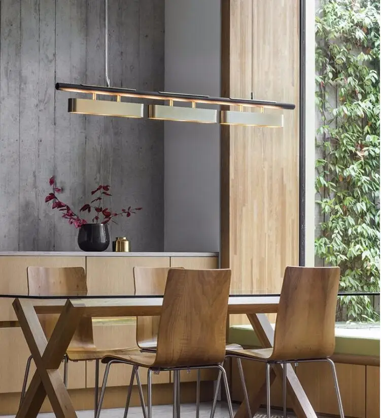 Restaurant chandelier led strip light modern minimalist designer Nordic style creative dining room table art lamp | Освещение