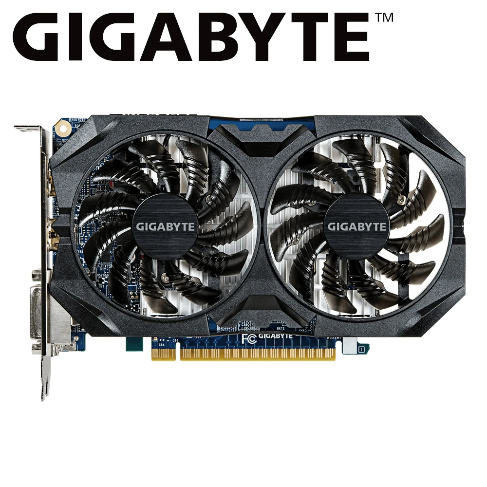 Gigabyte NVIDIA GeForce GTX 750 Ti Видеокарта gtx 750 ti GV-N75TOC2-2GI с графический процессор 2 Гб GDDR5 128-бит для pc Gamer видеоигры карты