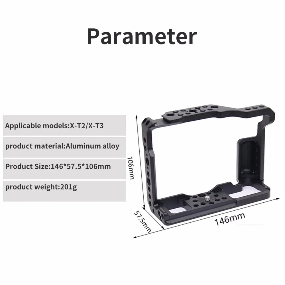 CNC алюминиевая клетка для камеры Fujifilm X-T3/XT3/XT2/X-T2 DSLR Стабилизатор фотографии Rig защитный чехол быстросъемная поддержка