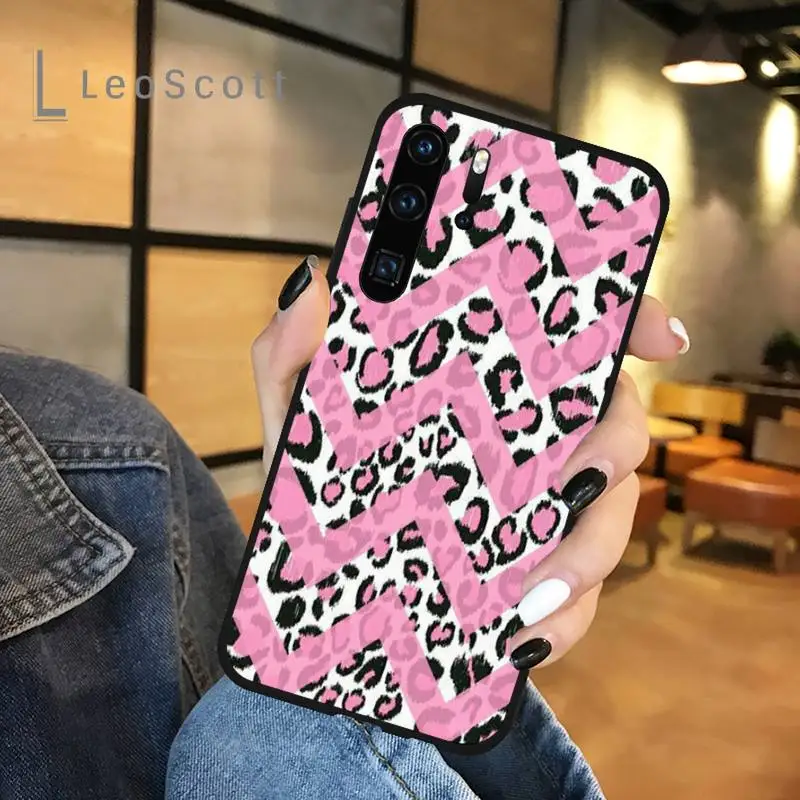 

Leopard Print Pattern pink phone case for Huawei honor Mate P 9 10 20 30 40 Pro 10i 7 8 a x Lite nova 5t