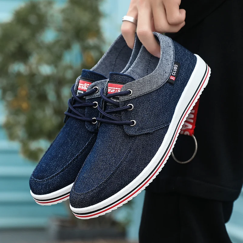 Джинсовые парусиновые туфли мужские повседневные дышащие кроссовки легкие