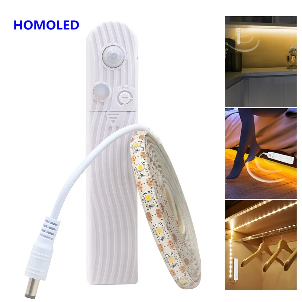 

3M 2M 1M Wireless PIR Motion Sensor LED Strip Waterproof IP65 Night Light Under Bed lamp For Home Closet Wardrobe Cabinet Stairs