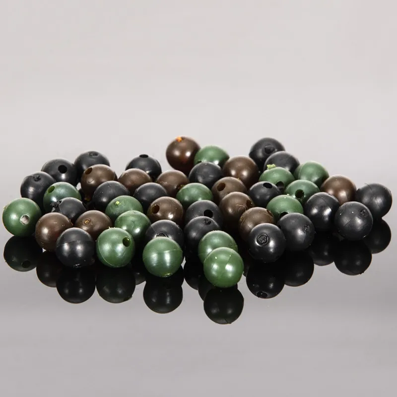 50Pcs/Set Rubber Pearl Fishing Bean Rig Accessories 8mm 6mm Round Carp Beads Tackle Rigs tools | Спорт и развлечения