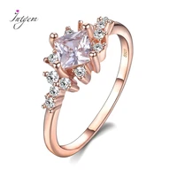 top selling classic flower rose gold color ring wedding rings for women cubic zircon engagement ring jewelry gifts wholesale