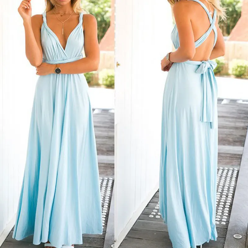 2020 летнее Элегантное Вечернее Платье женское длинное платье с открытой спиной