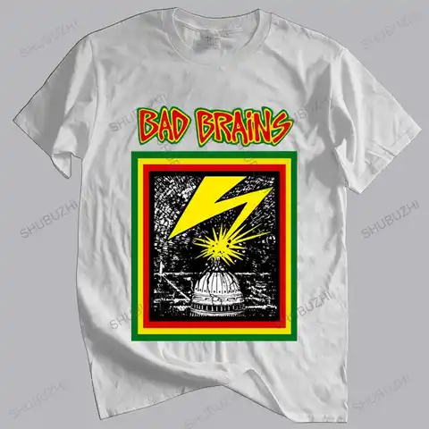 Летняя футболка бренда teeshirt футболка с надписью Bad Brains-первый официальный жесткий черный флаг Панк унисекс футболка свободного покроя