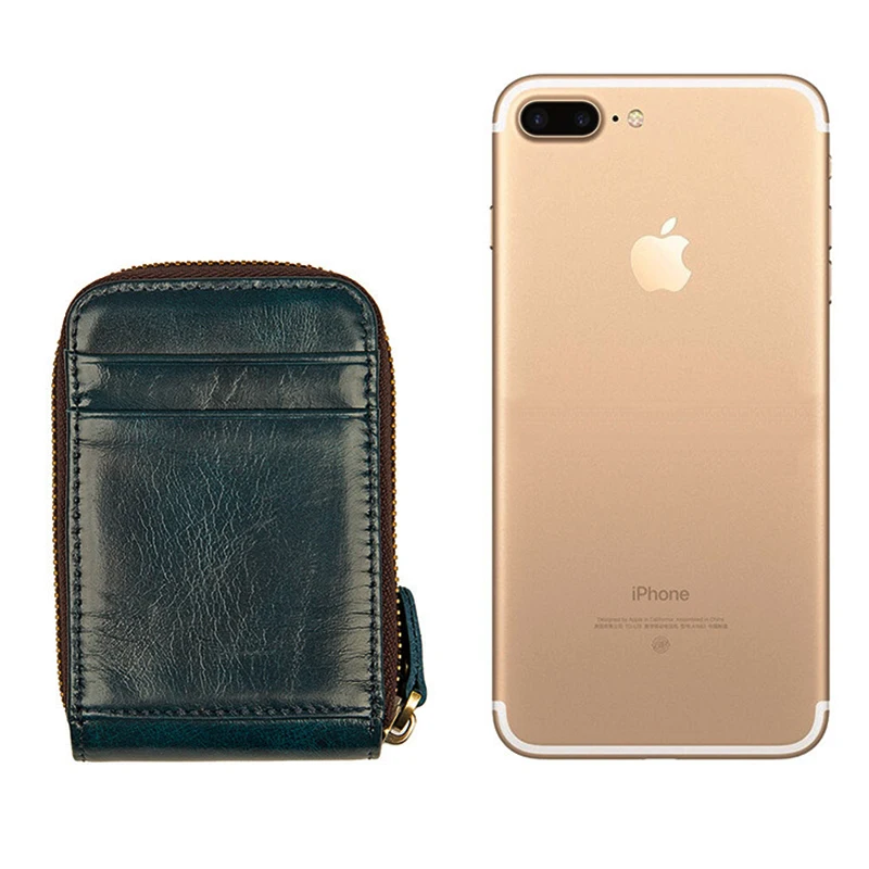 

Luufan Small Card Purse Zipper Wallet For Multi Credit Card Genuine Leather Zip Card Wallet Change Purse RFID 2020 New Design