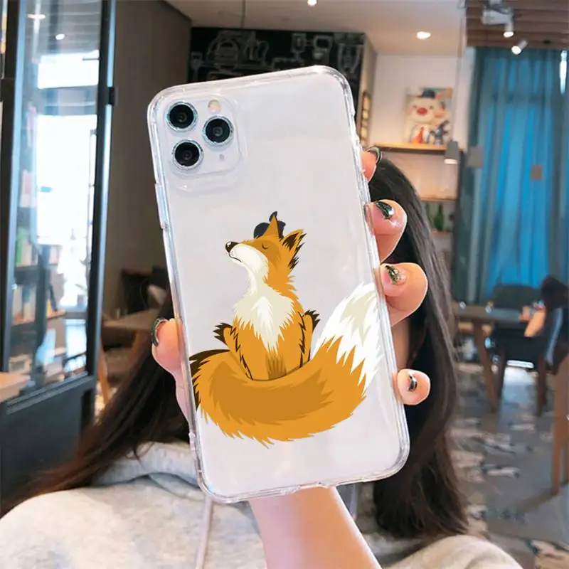 

Red fox cute animal Phone Case Transparent for iPhone 6 7 8 11 12 s mini pro X XS XR MAX Plus