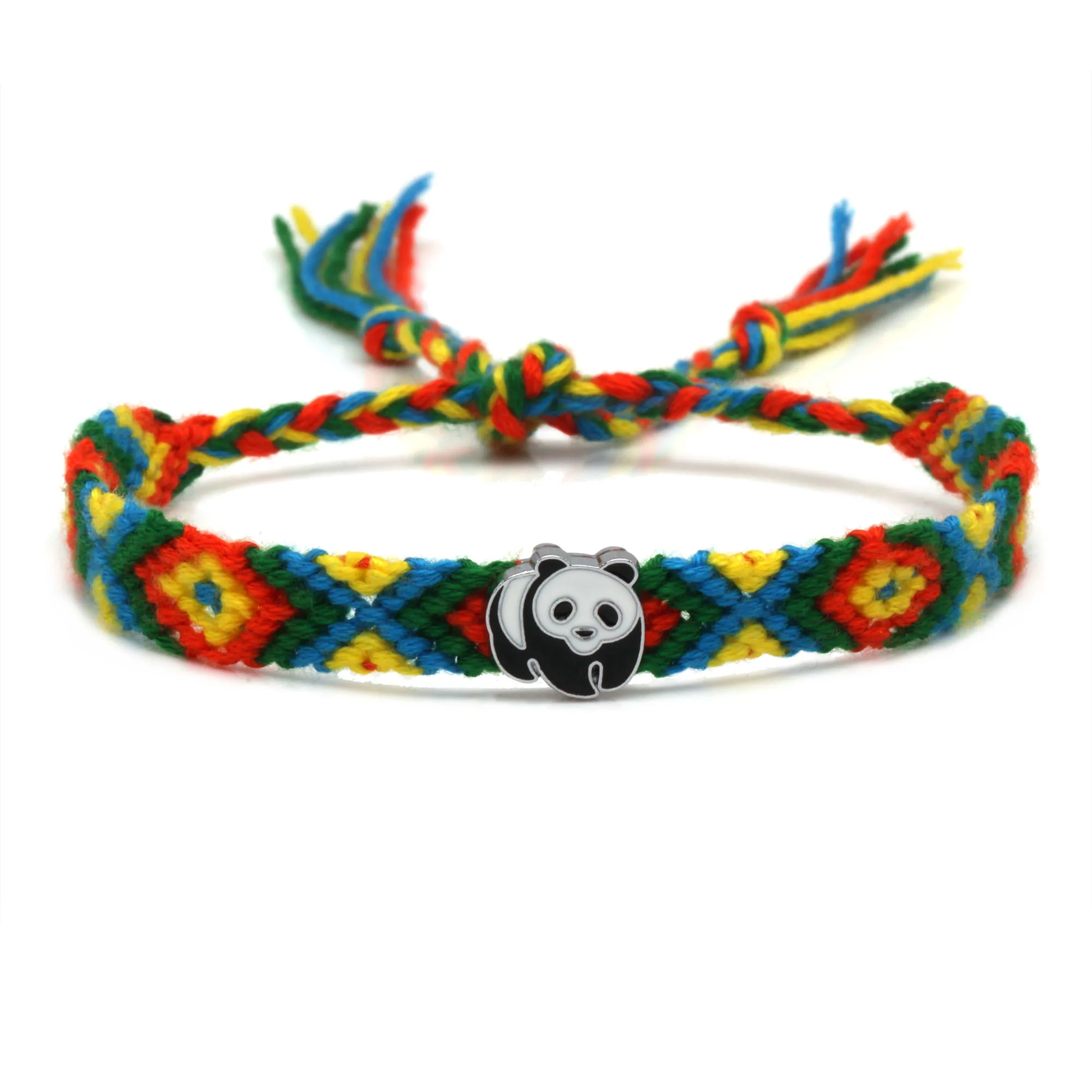 Очаровательный тканый браслет дружбы в стиле бохо с милой пандой для женщин и