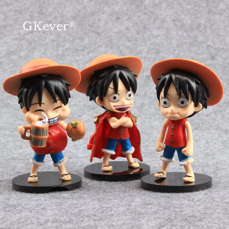 3 шт./компл. Q версии Аниме One Piece фигурки 11 см Симпатичная ророноа Зоро Луффи Sanji BROOK