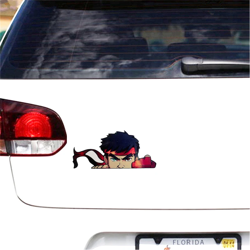 

13cm X 6.5cm Cartoon Ryu Peeker 3D Car Sticker Vinyl JDM Graffiti Peeking No Reflective Motorcycle Road Bike Personality Decal