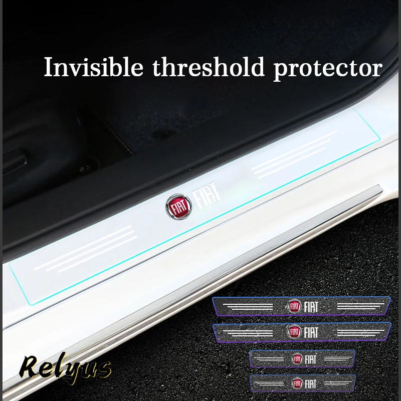 

Прозрачная защитная пленка для порога автомобиля Fiat Panda Bravo Punto Croma 500 595, 4 шт.