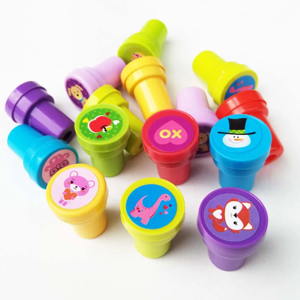 

10 шт./компл. Детские штампы, игрушка, милые Мультяшные животные, фрукты, Детские канцелярские принадлежности, подарок для детей, 10 моделей, сл...