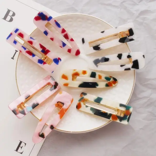 

Мода Корейская Сладкая розовая Акриловые зажимы для волос женская