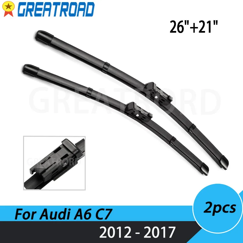 

Wiper LHD Front Wiper Blades Set For Audi A6 C7 2012 - 2017 Windshield Windscreen Front Window 26"+21"