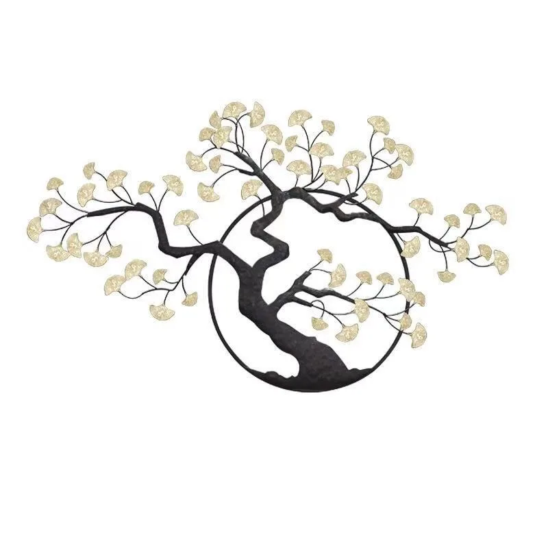 

New Chinese style iron art hanging ornaments welcome guests pine Zen wall hanging living room dining room wall decoration
