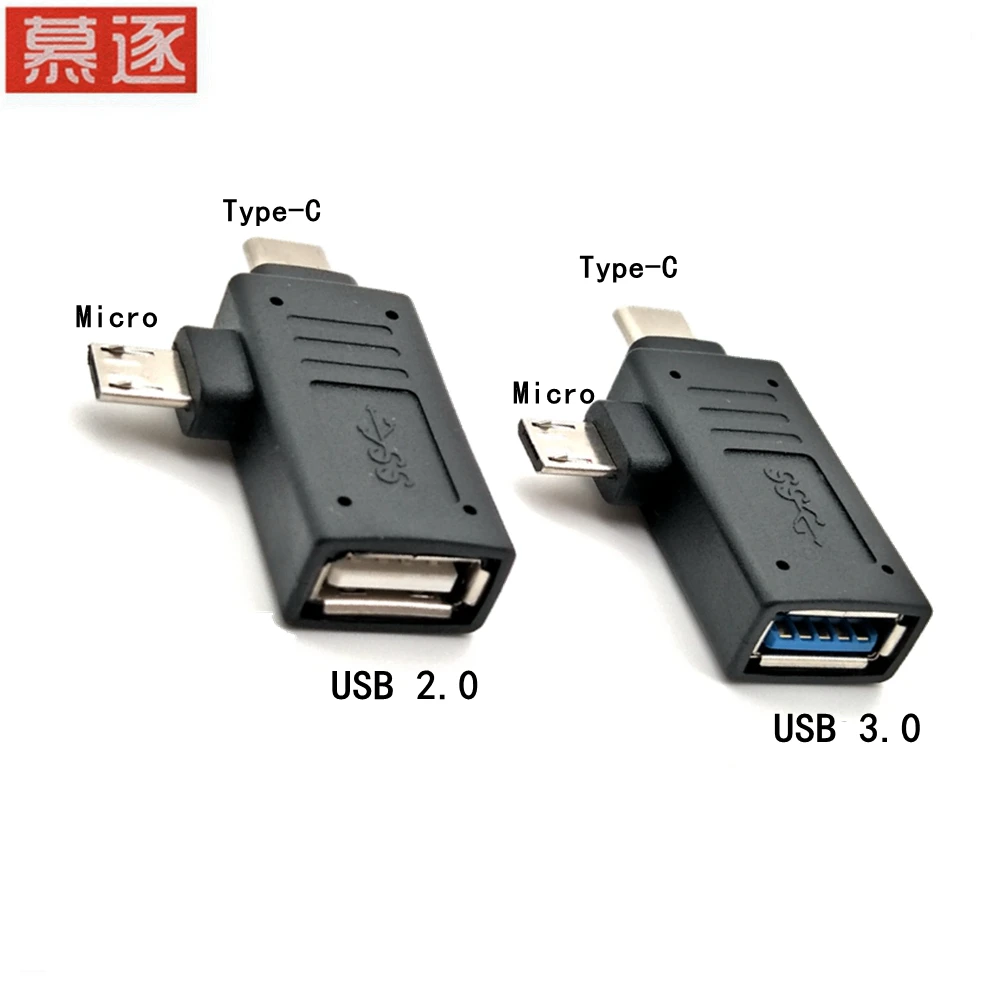 

2 In 1 USB 2,0 3,0 OTG Adapter Typ C Micro USB zu USB 3,0 Männlichen zu Weiblichen Lade Daten konverter Für U disk Tastatur Andr