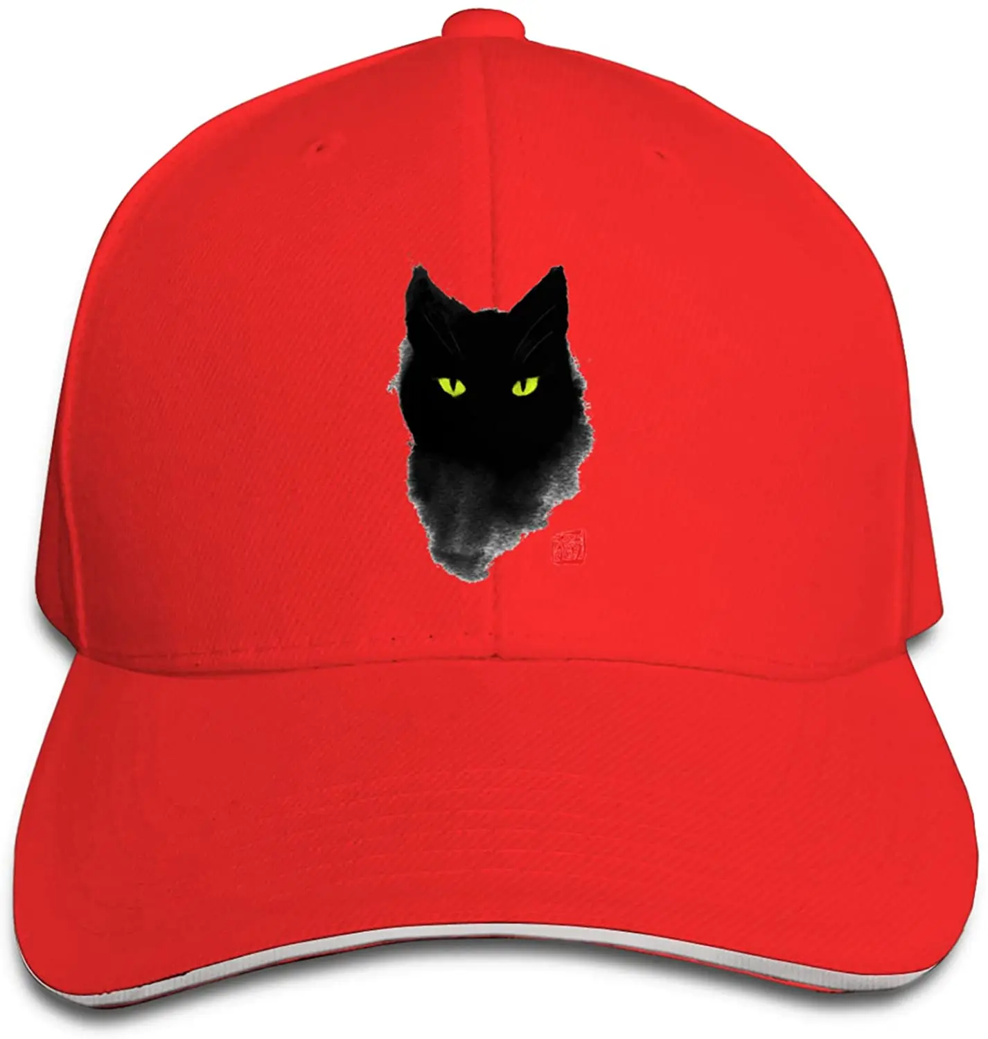 

Black Cat Ink Men and Women Adjustable Sandwich Peaked Baseball Cap