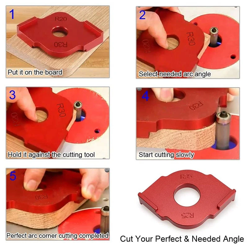 Set of 3 Radius Jig Router Templates Aluminium Alloy Routing Rounded Corners R10 R15 R20 R25 R30 R35 | Инструменты